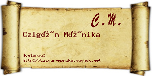 Czigán Mónika névjegykártya